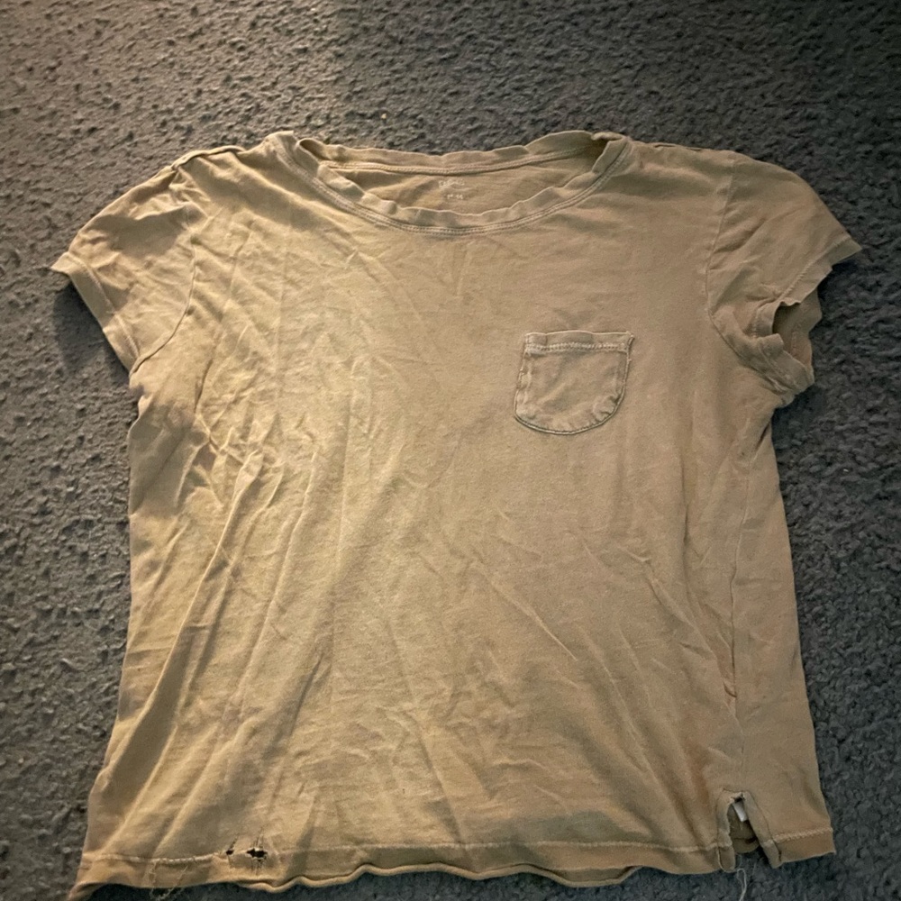 light brown bdg shirt perfect wear vintage pocket crop tee size medium